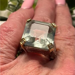 Judith Ripka Silver and Gold Statement Ring